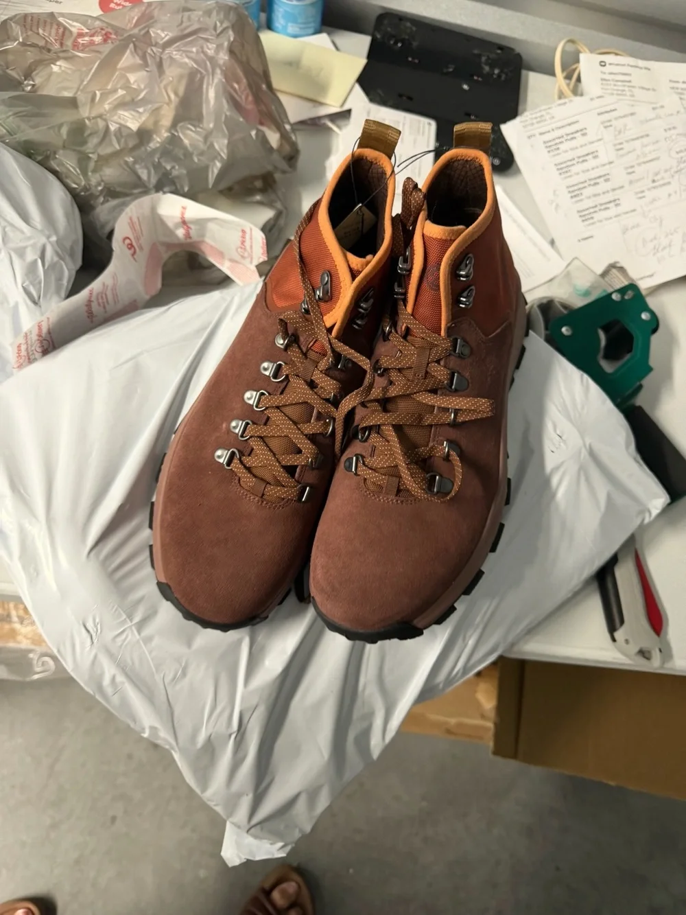 Cole HAN water resistant rust boots zero grand size 10 1/2 new without box